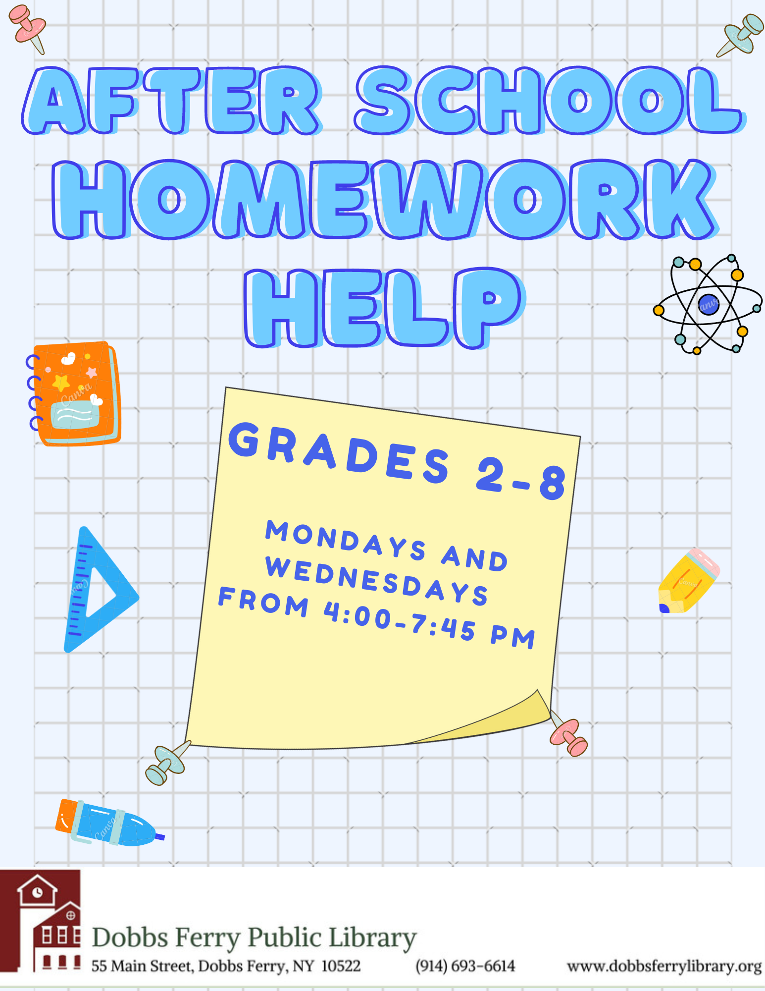 After School Homework Help at the Library: Grades 2 – 8