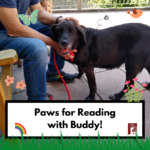 Paws for Reading with Buddy in the Library