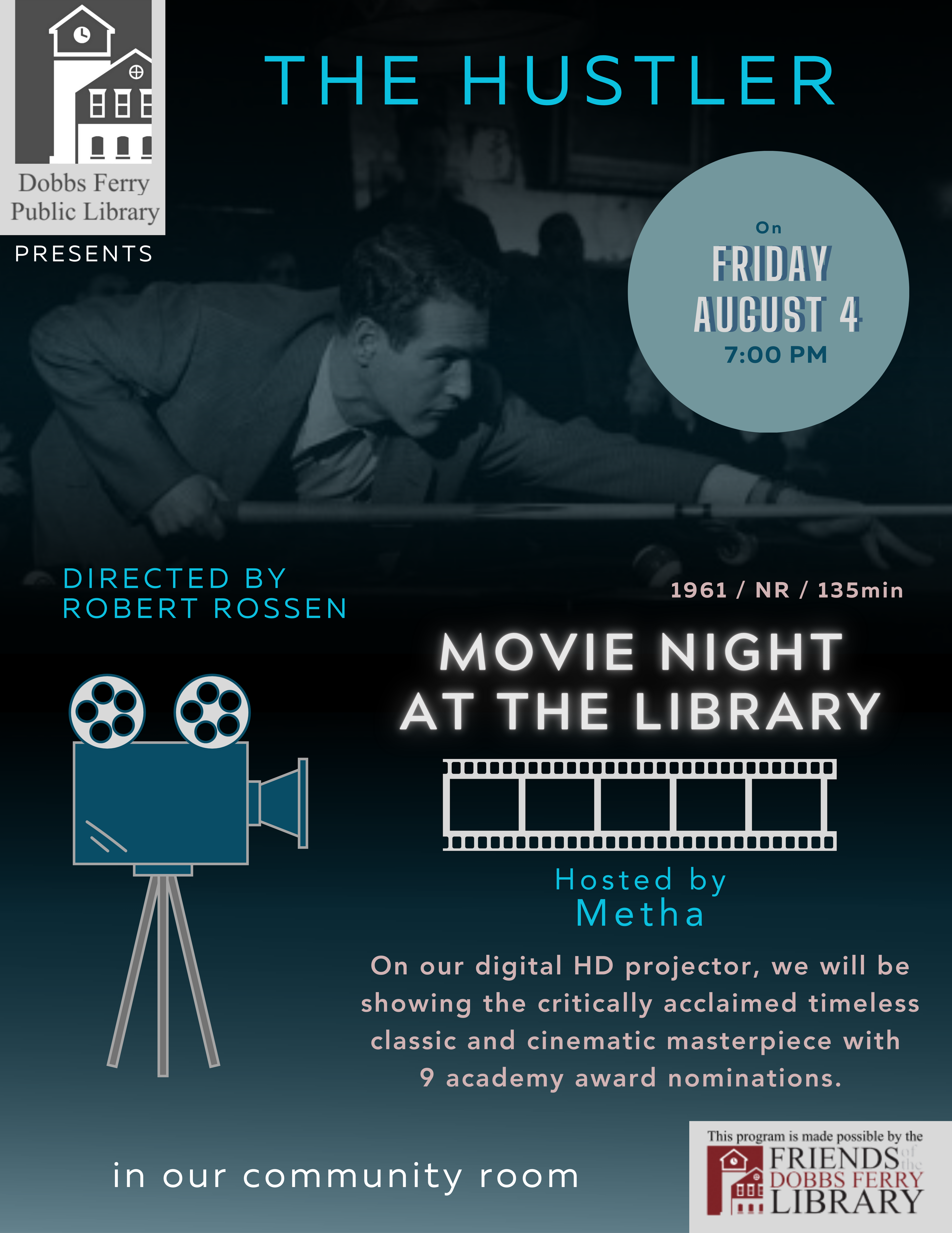 Movie Night at the Library: "The Hustler"