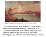 **NEW DATE** Hudson River School of Painting - Lecture and Q&A