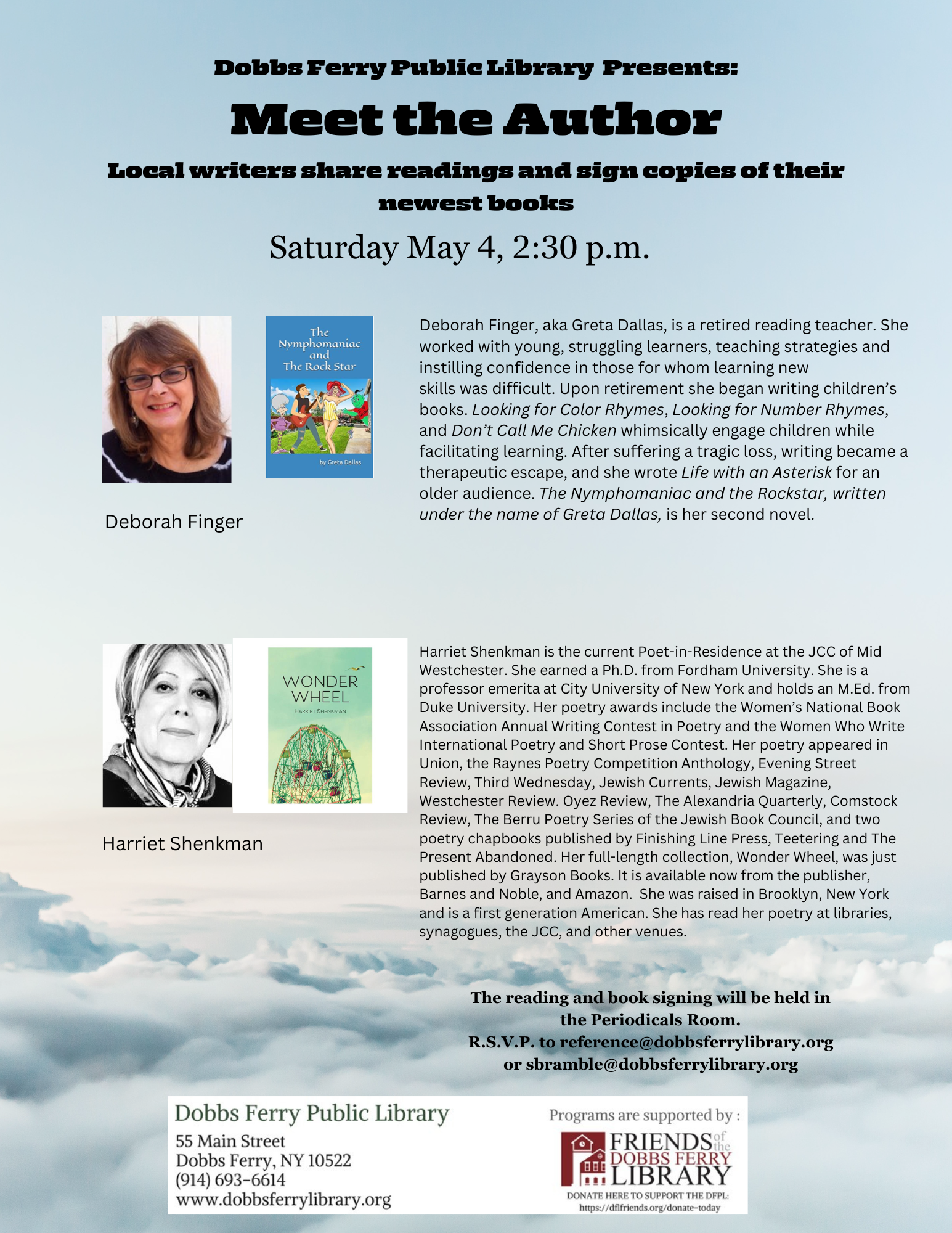 Meet the Author: Deborah Finger & Harriet Shenkman