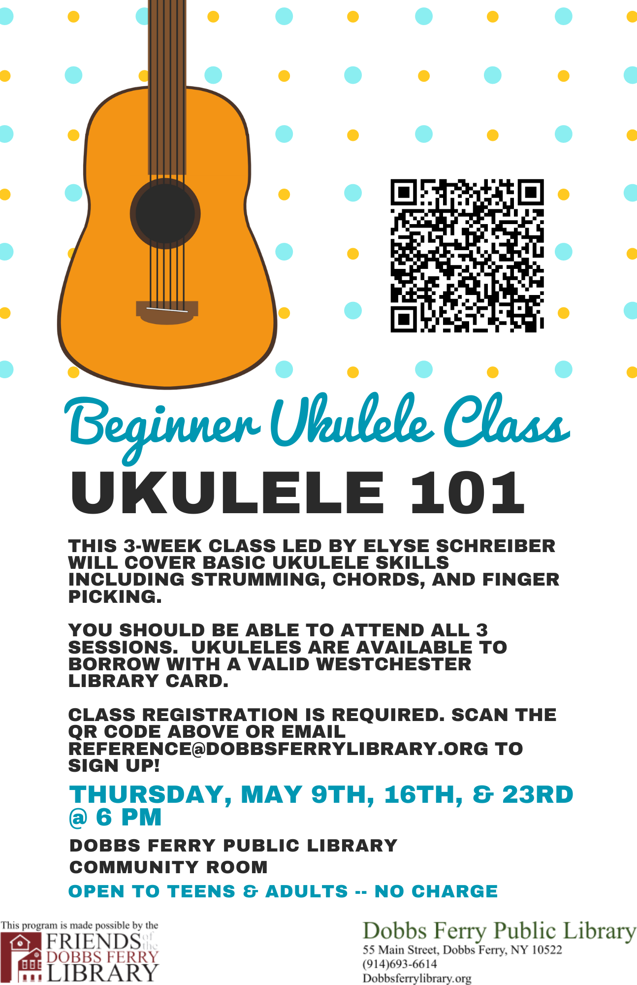 Ukulele 101 for Teens & Adults (Program Full - Waitlist)