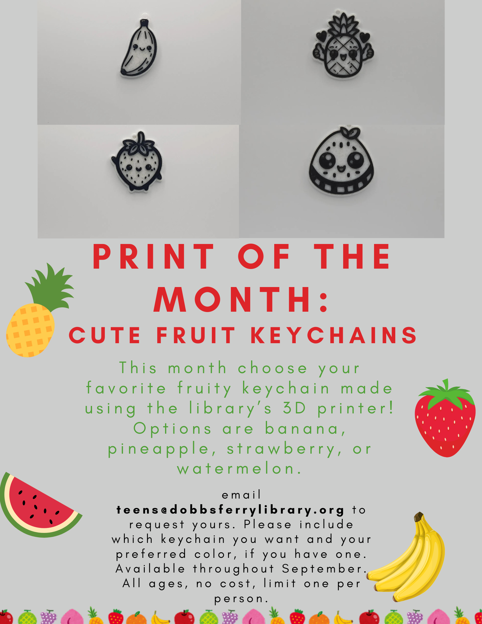 September Print of the Month: Cute Fruit Keychain