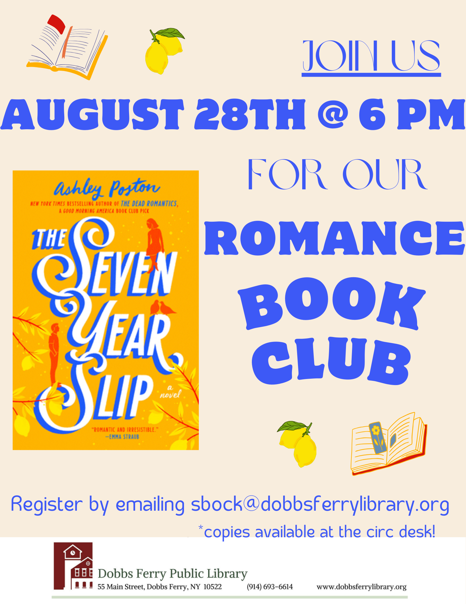 Romance Book Club: "The Seven Year Slip" (Registration)