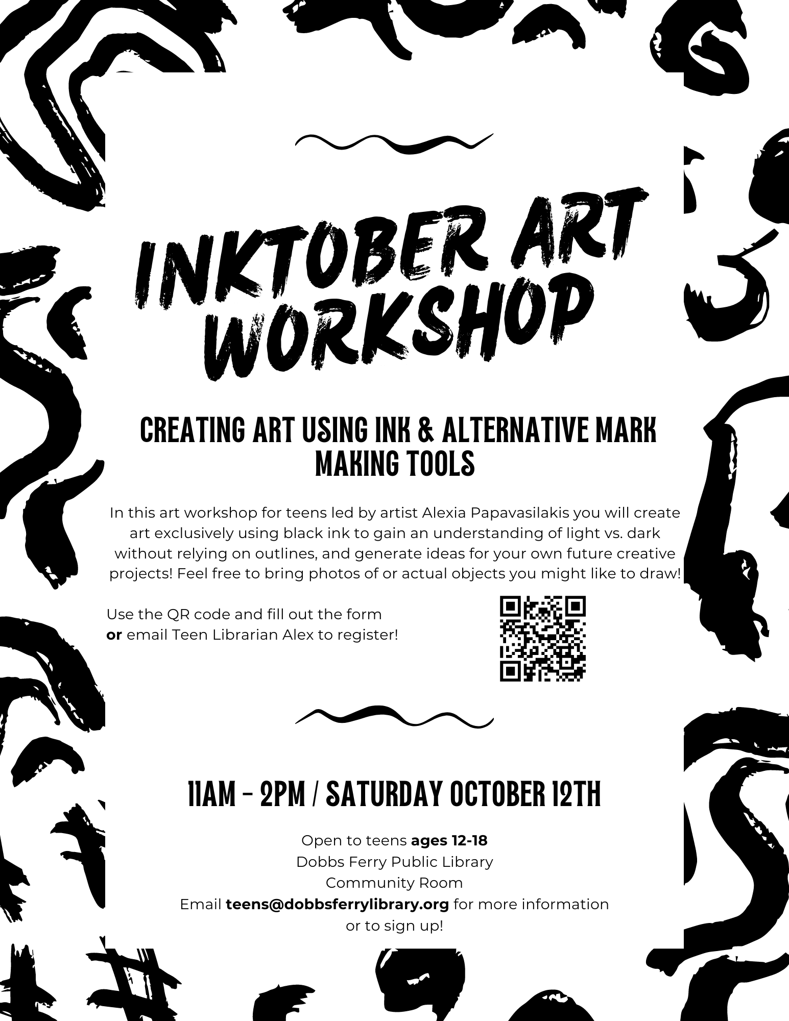 Inktober Art Workshop for Teens (Registration)