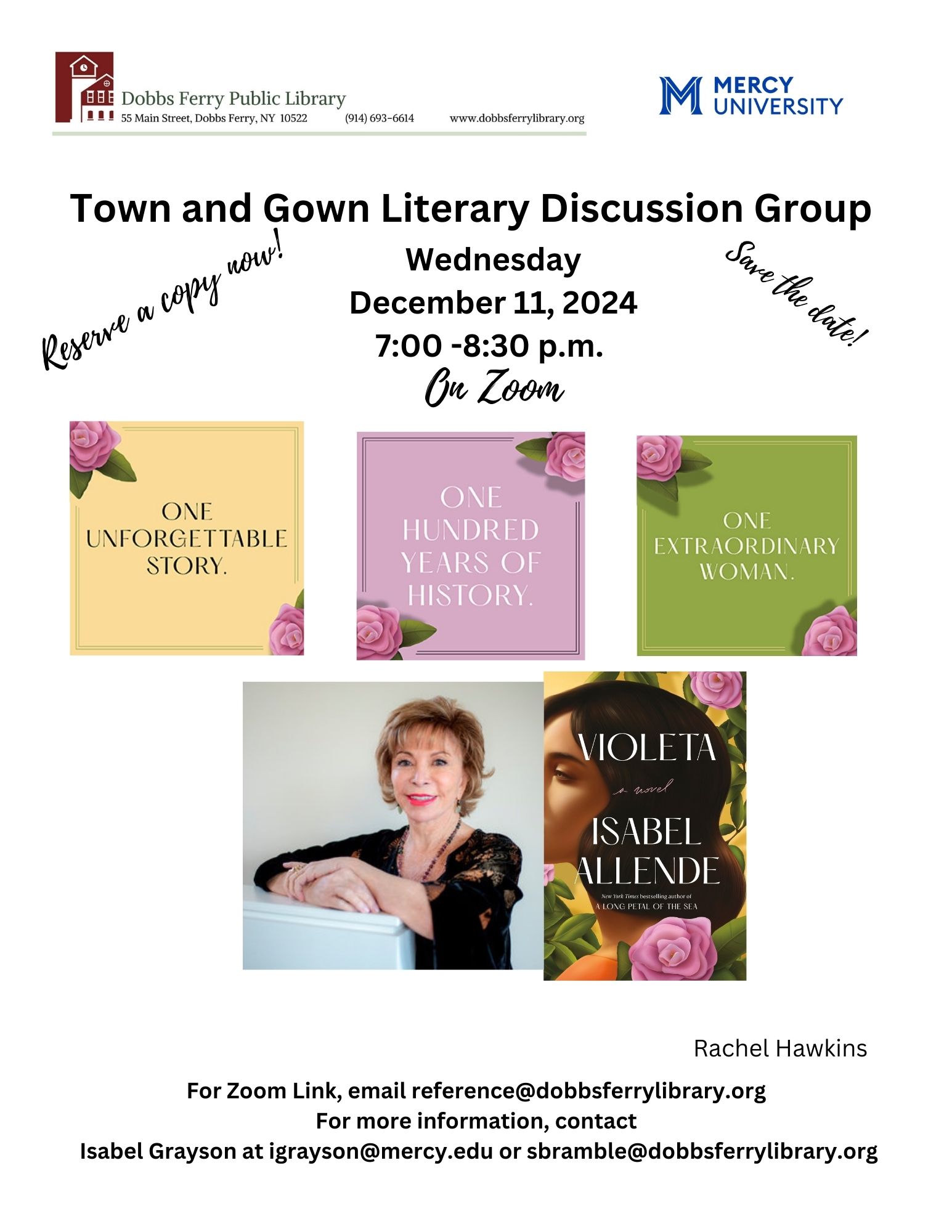 Virtual Town and Gown Literary Discussion Group: "Violeta"