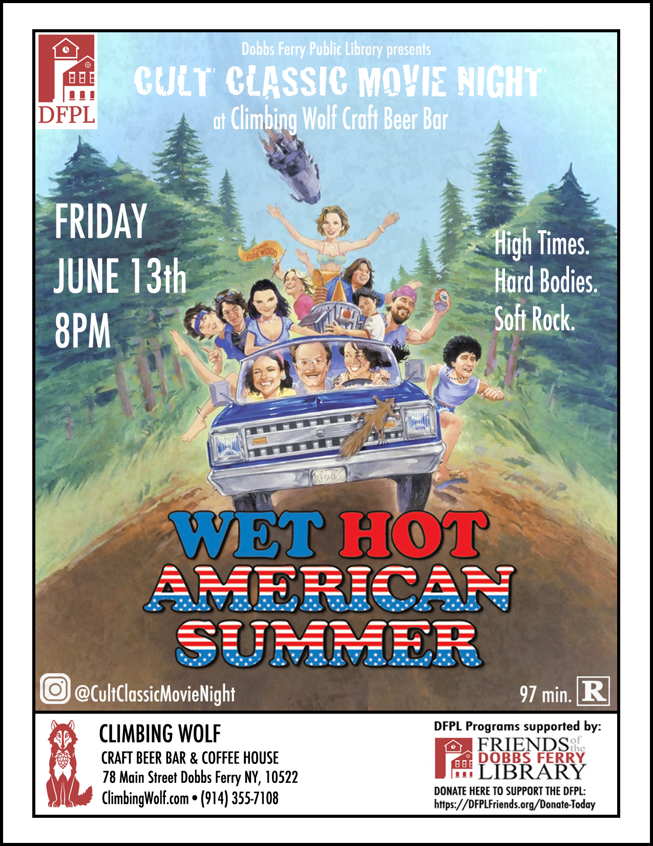Cult Classic Movie Night: "Wet Hot American Summer" at Climbing Wolf