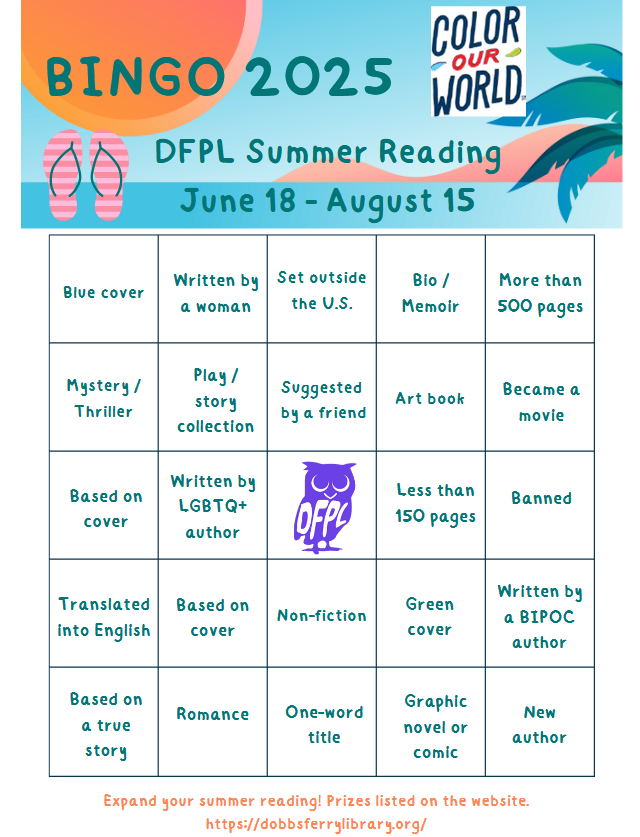 Adult Summer Reading Bingo