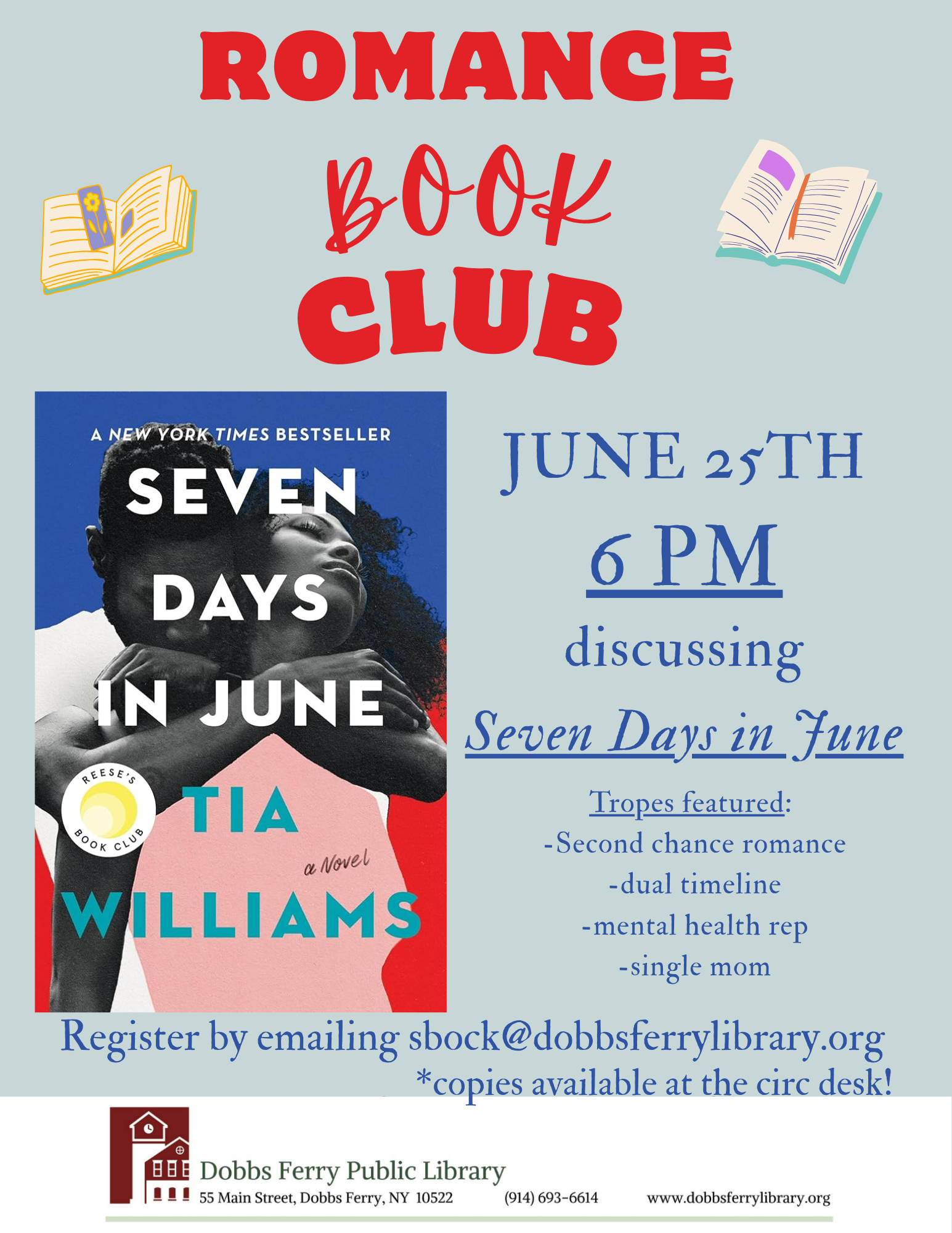 Romance Book Club: "Seven Days in June" (Registration)
