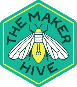 A yellow winged insect with an abdomen shaped like a lightbulb within a green hexagon.