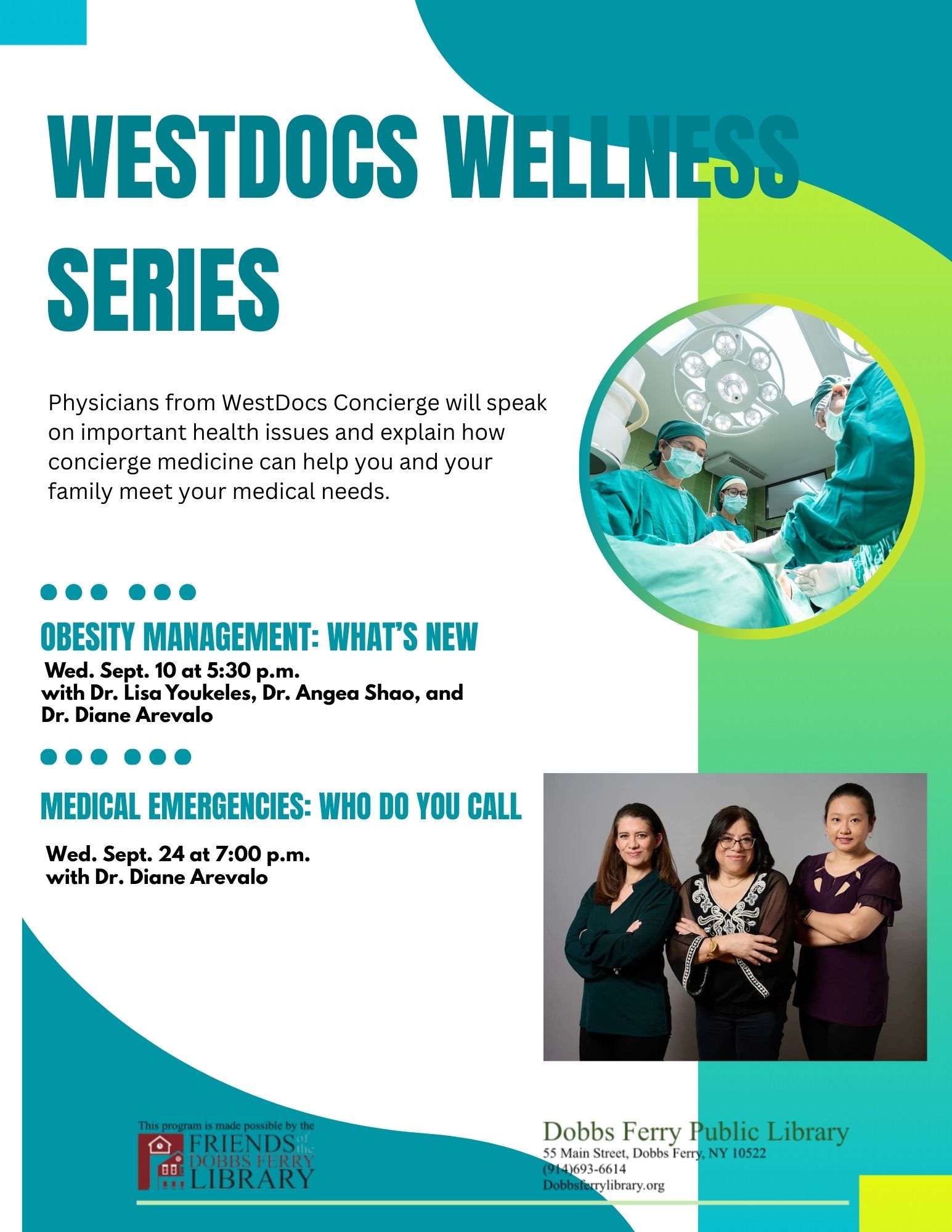 **NEW TIME** WestDocs Wellness Series -- Medical Emergencies: Who Do You Call?