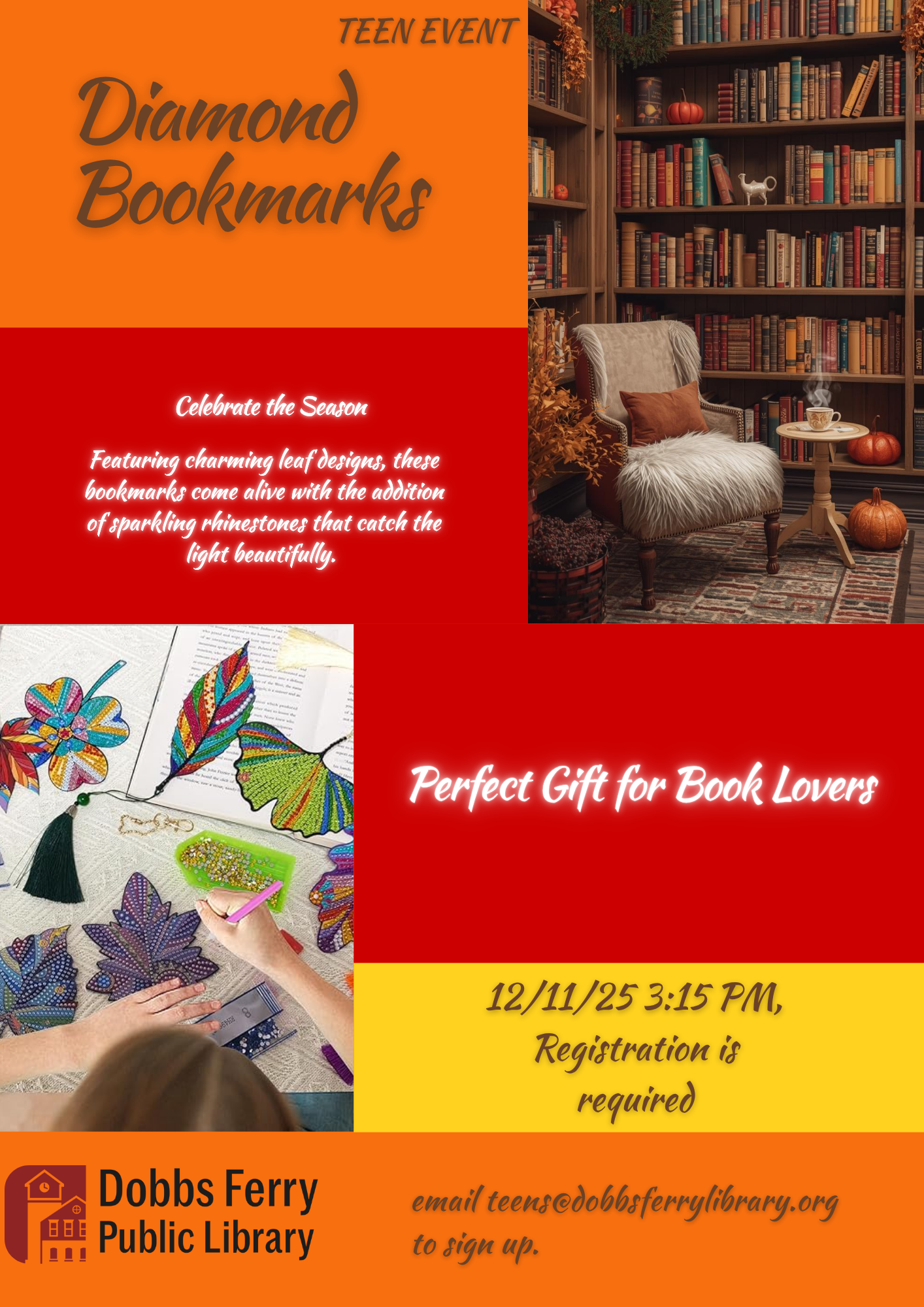 Diamond Bookmarks Project in the Teen Space (Registration)