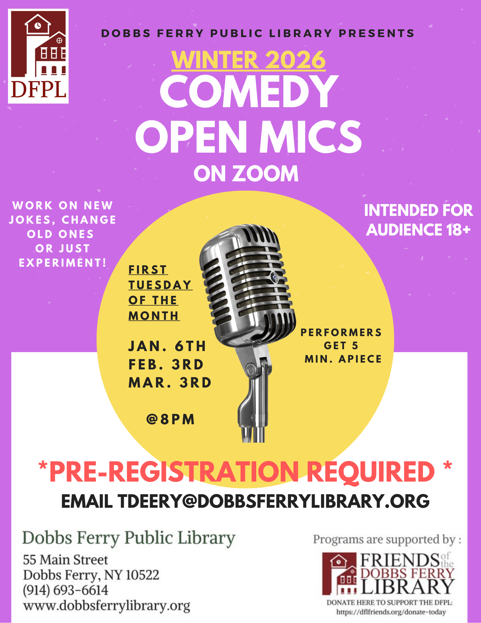 Comedy Open Mic (ON ZOOM) (Registration)