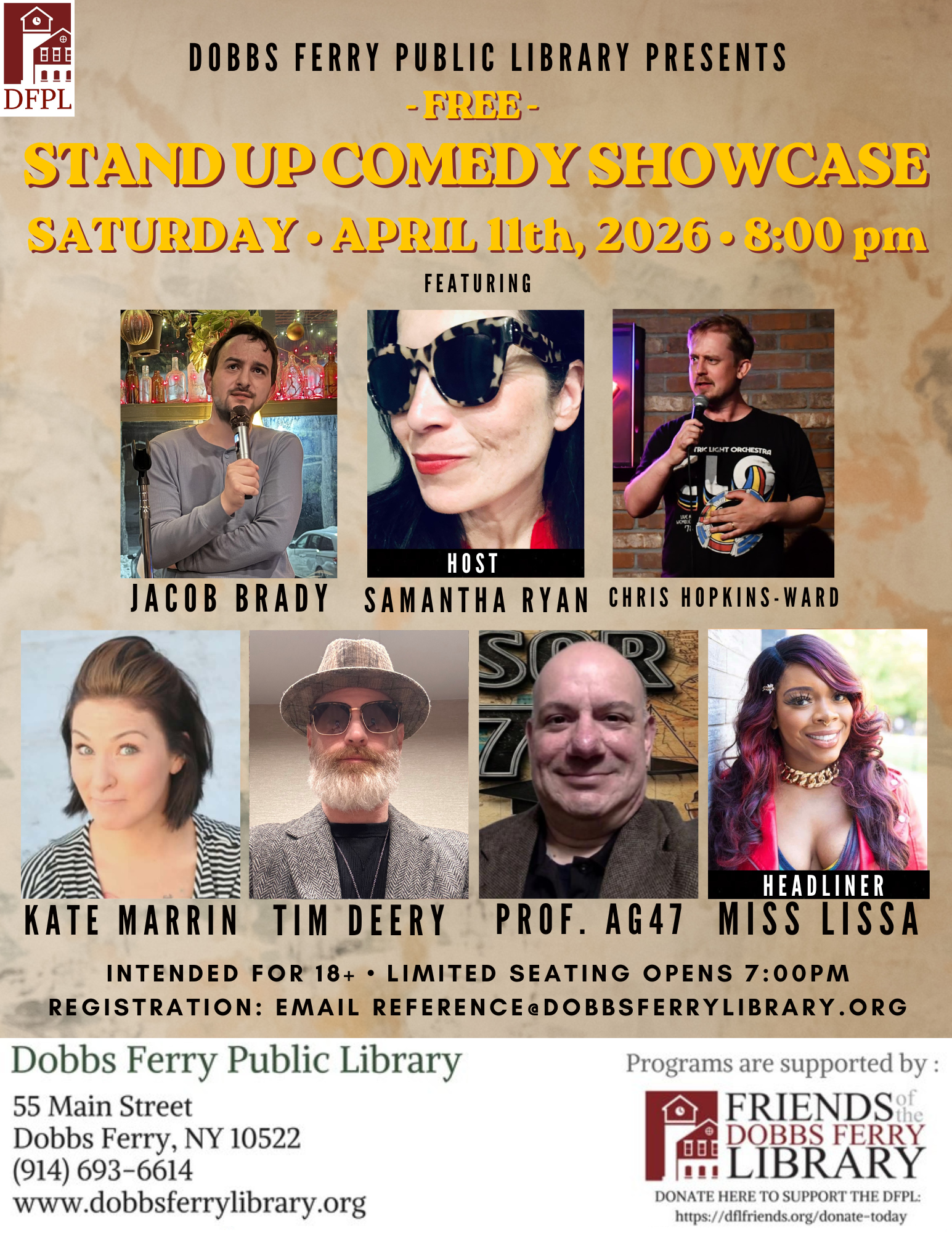 Stand Up Comedy Showcase (FREE) (Registration)