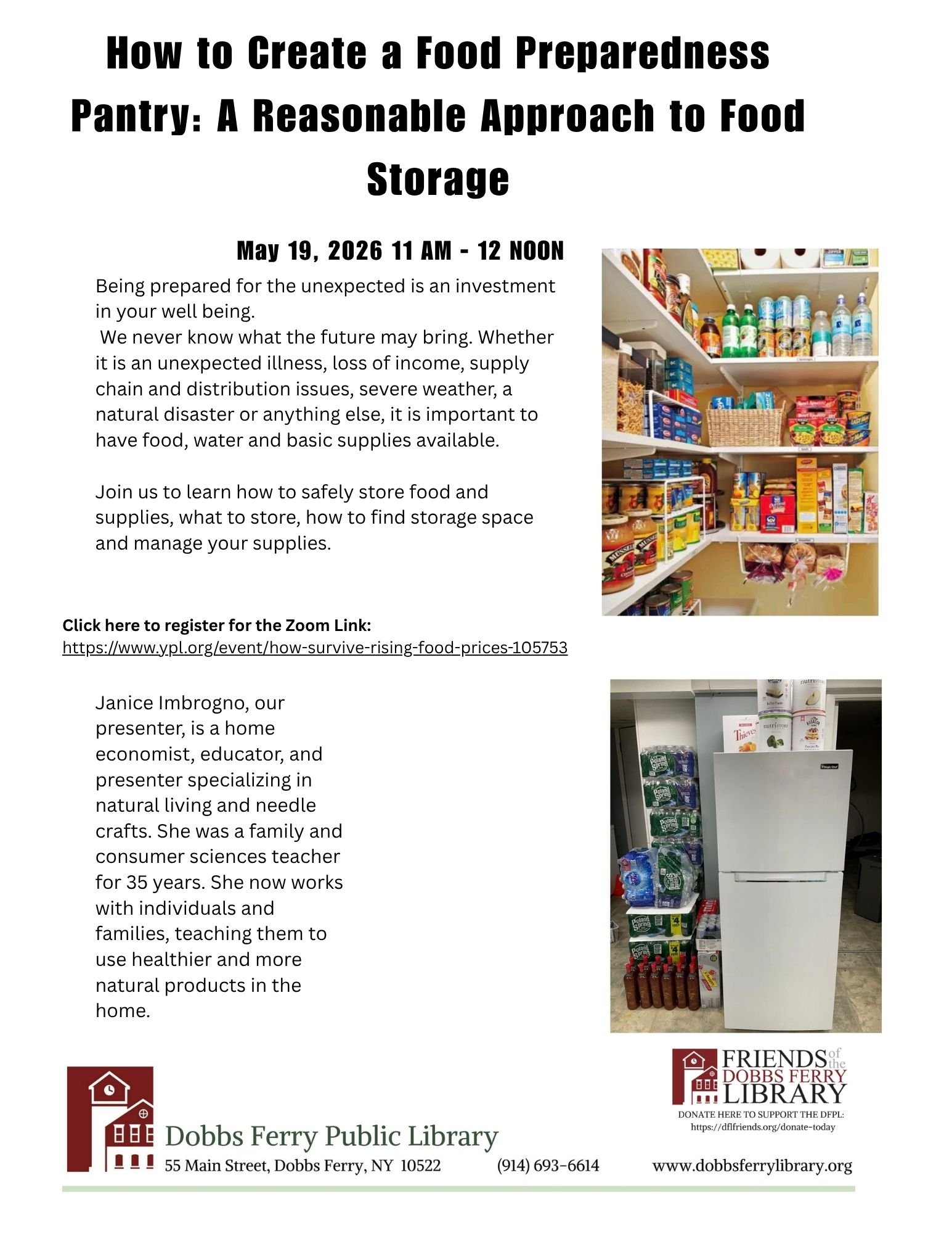 Virtual Program: How to Create a Food Preparedness Pantry