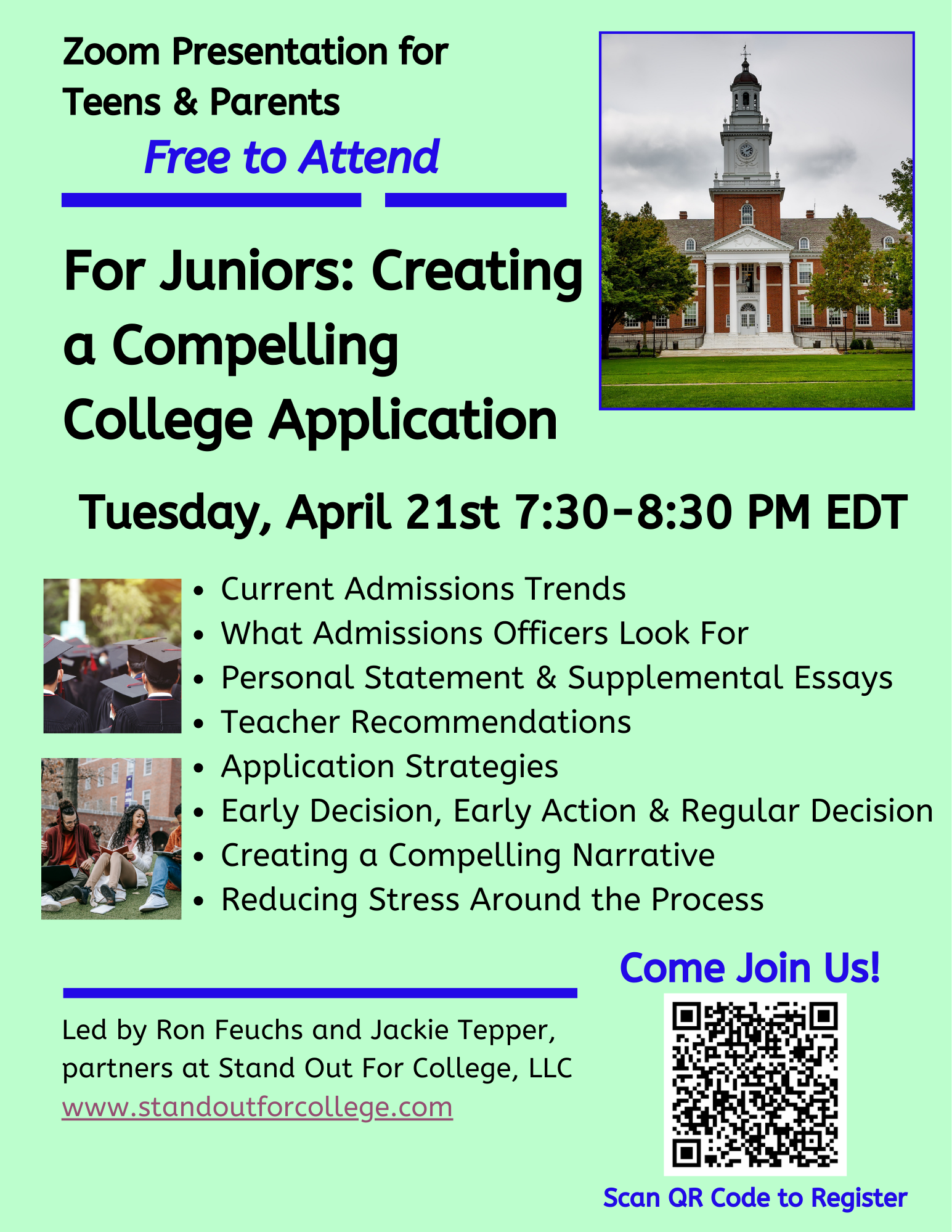 Virtual Program: Creating a Compelling College Application (Registration)