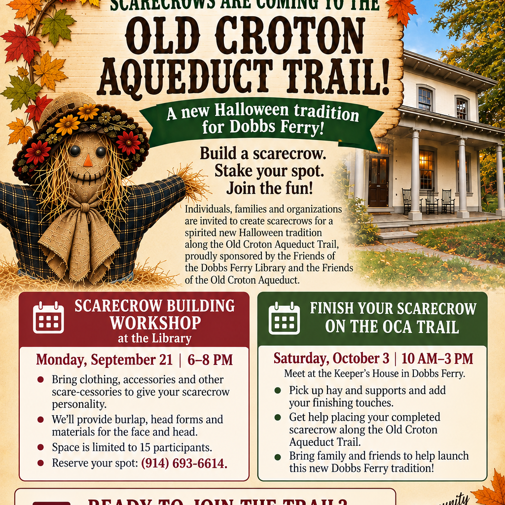 Scarecrows are Coming to the Old Croton Aqueduct Trail! (Registration)