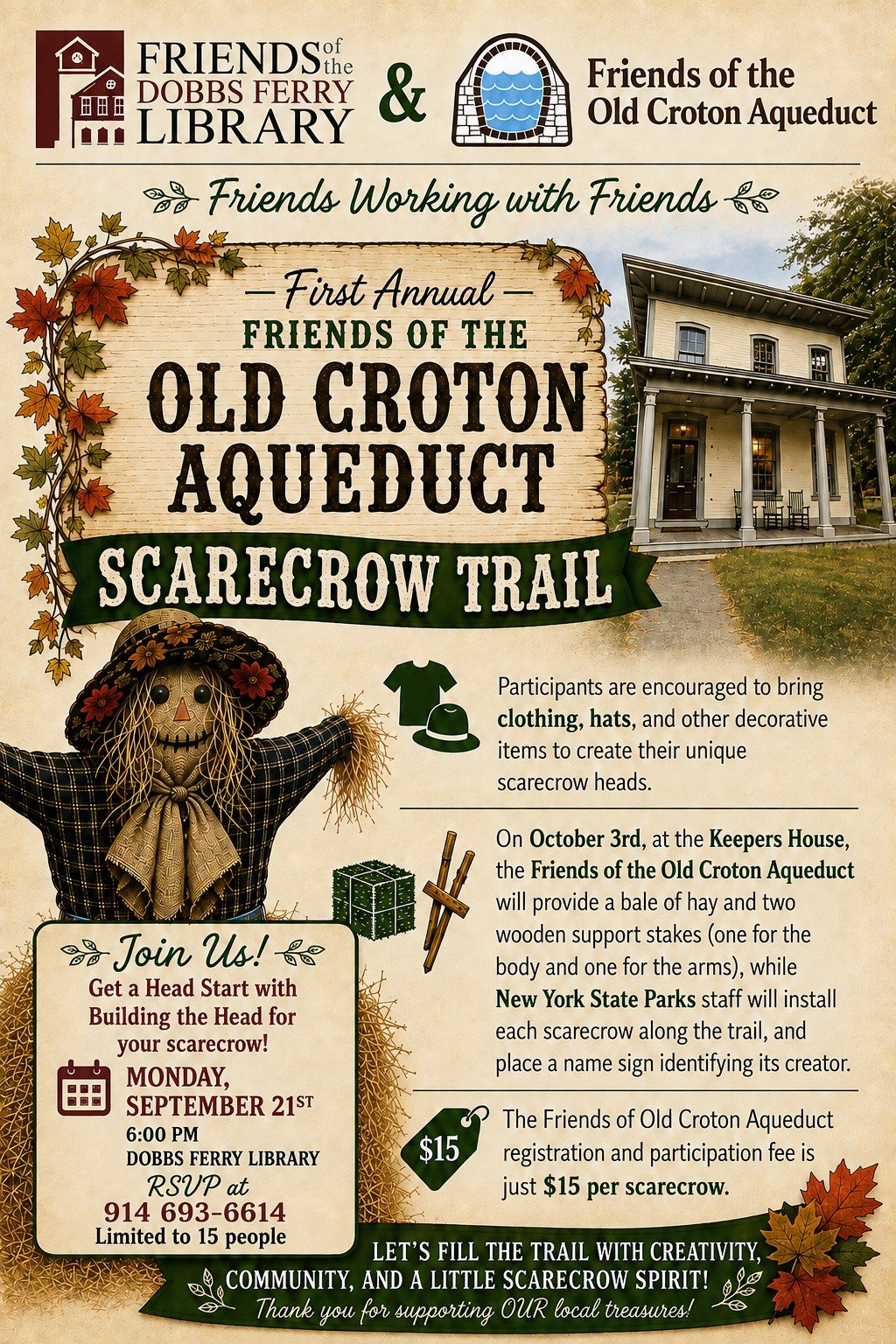 First Annual Friends of the Old Croton Aqueduct Scarecrow Trail