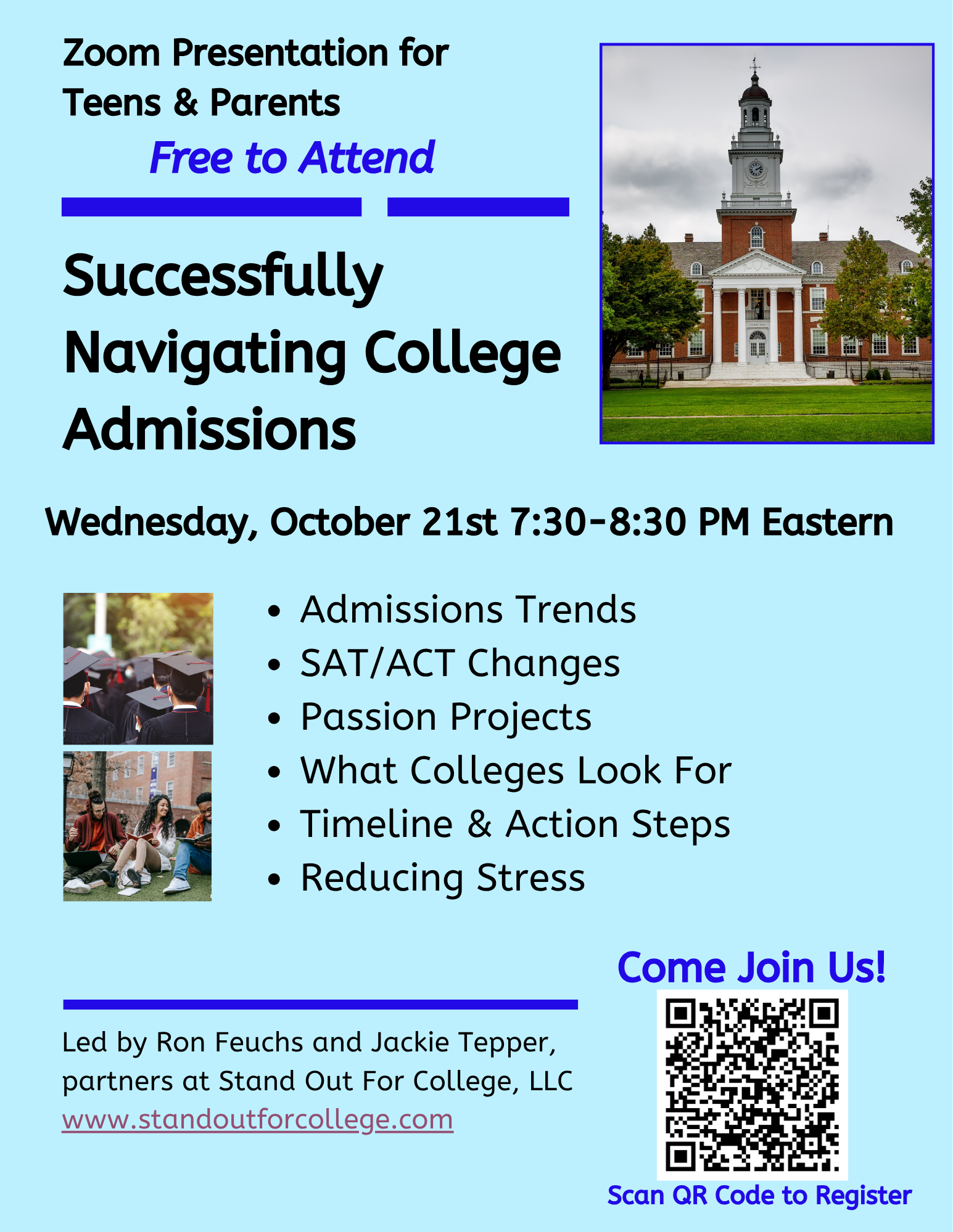 Virtual Program: Successfully Navigating College Admissions This Fall (Registration)