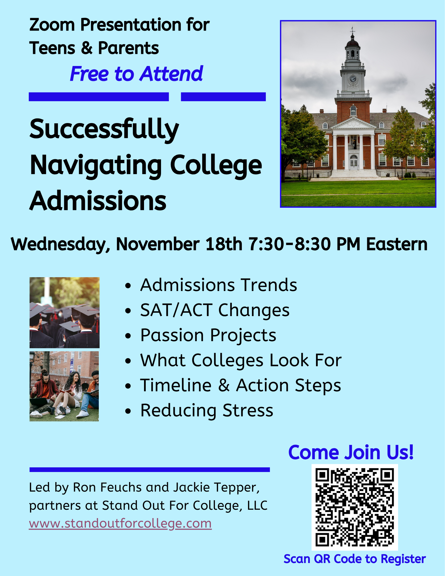Virtual Program: Successfully Navigating College Admissions This Fall (Registration)
