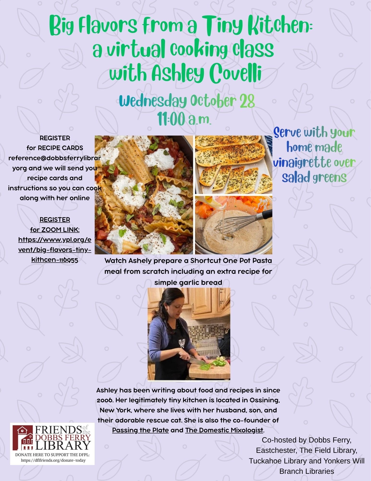 Big Flavors from a Tiny Kitchen: A Virtual Cooking Class with Ashley Covelli