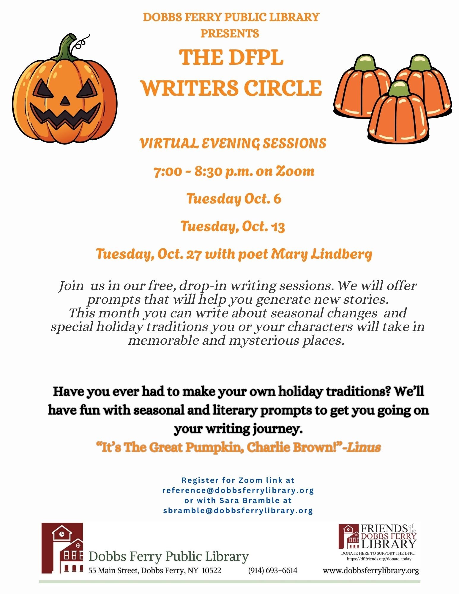The DFPL Virtual Writers Circle via ZOOM (Registration)
